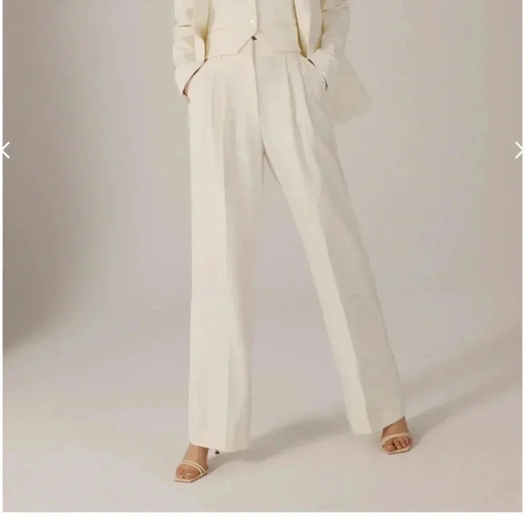 NWT Favorite Daughter Shortie Favorite Pant Wide Leg Trouser Ivory 12P Petite - Picture 3 of 15